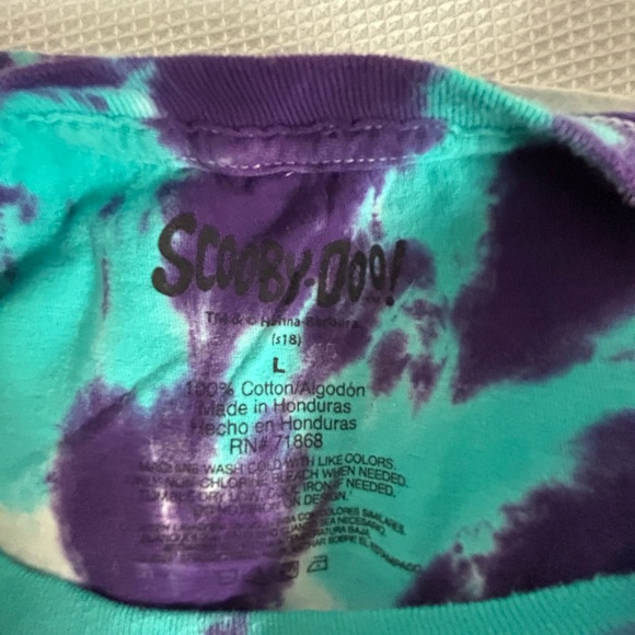 Scooby Doo, short sleeve T-shirt, tie-dye, purple, white, and blue - Picture 4 of 4